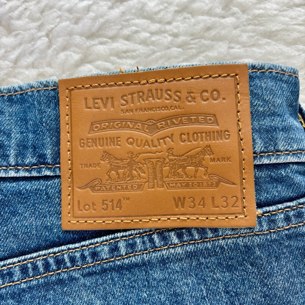Levi's Classic Straight lot 514  Blue Jeans size W34 L32 - Picture 4 of 12